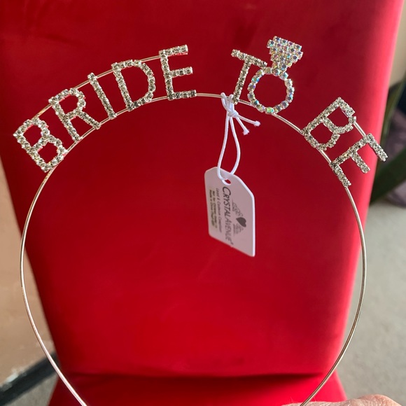 Silver Rhinestone Bride to be headband